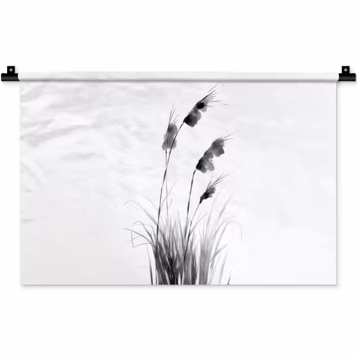 Wandkleed - Minimalistisch - Stelen - Wit
