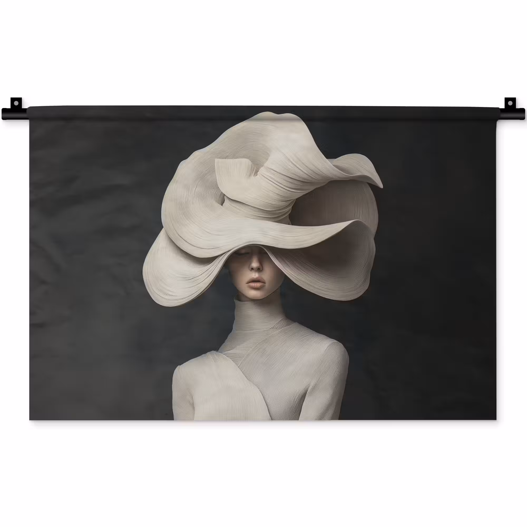 Wandkleed - Modern - Vrouw - Hoed