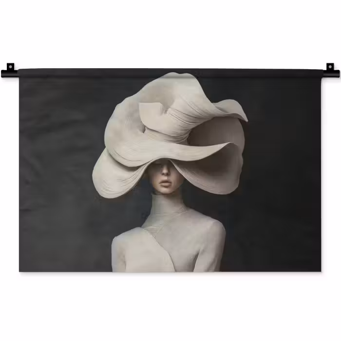 Wandkleed - Modern - Vrouw - Hoed