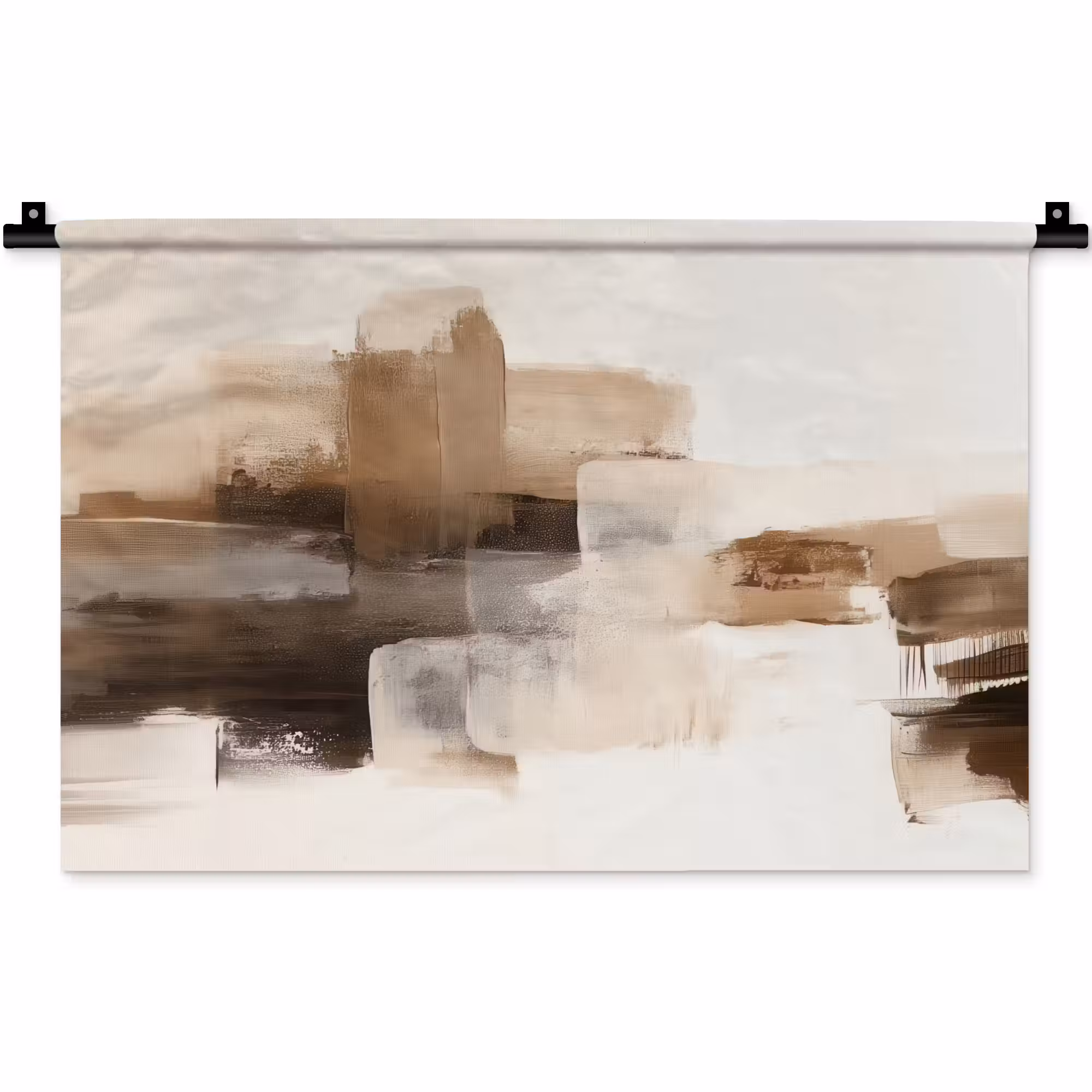 Wandkleed - Penseelstreken - Abstract landschap - Rust