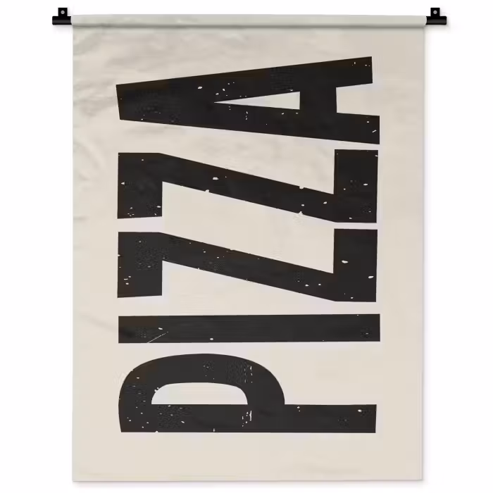 Wandkleed - Pizza - Decoratie - Japandi - Vintage