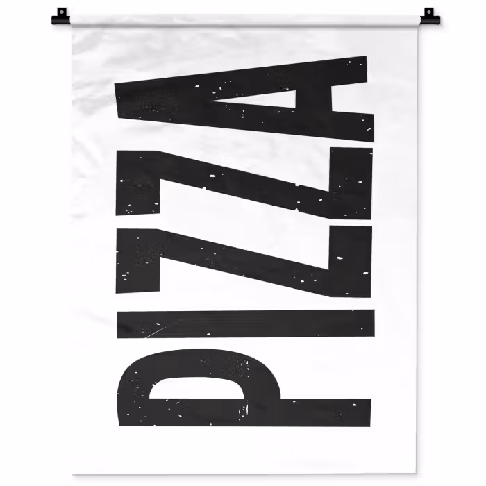 Wandkleed - Pizza - Japandi - Decoratie - Vintage
