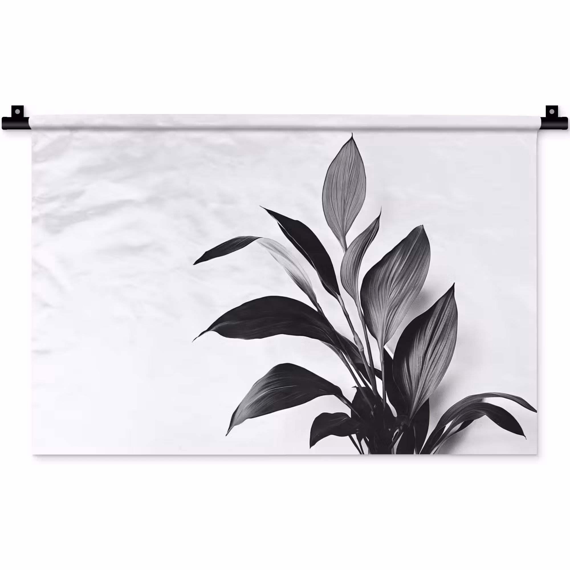 Wandkleed - Plant - Bladeren - Minimalistisch - Zwart
