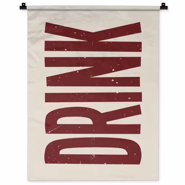 Wandkleed - Rood - Vintage - Decoratie - Japandi