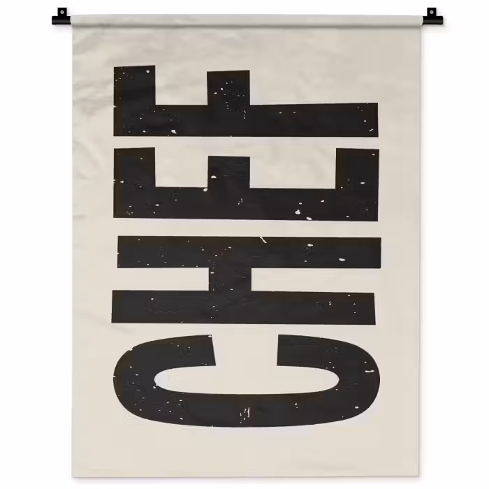 Wandkleed - Vintage - Chef - Japandi - Zwart