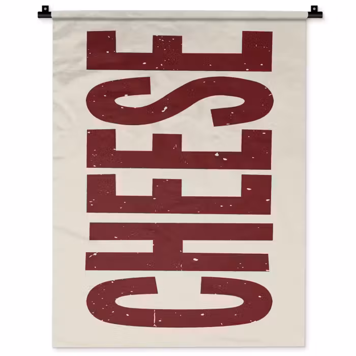 Wandkleed - Vintage - Rood - Decoratie - Japandi