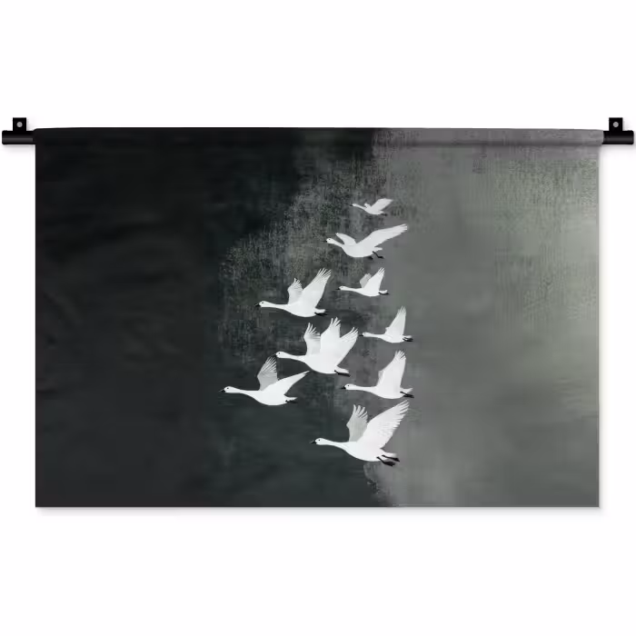 Wandkleed - Vogel - Japandi - Groen