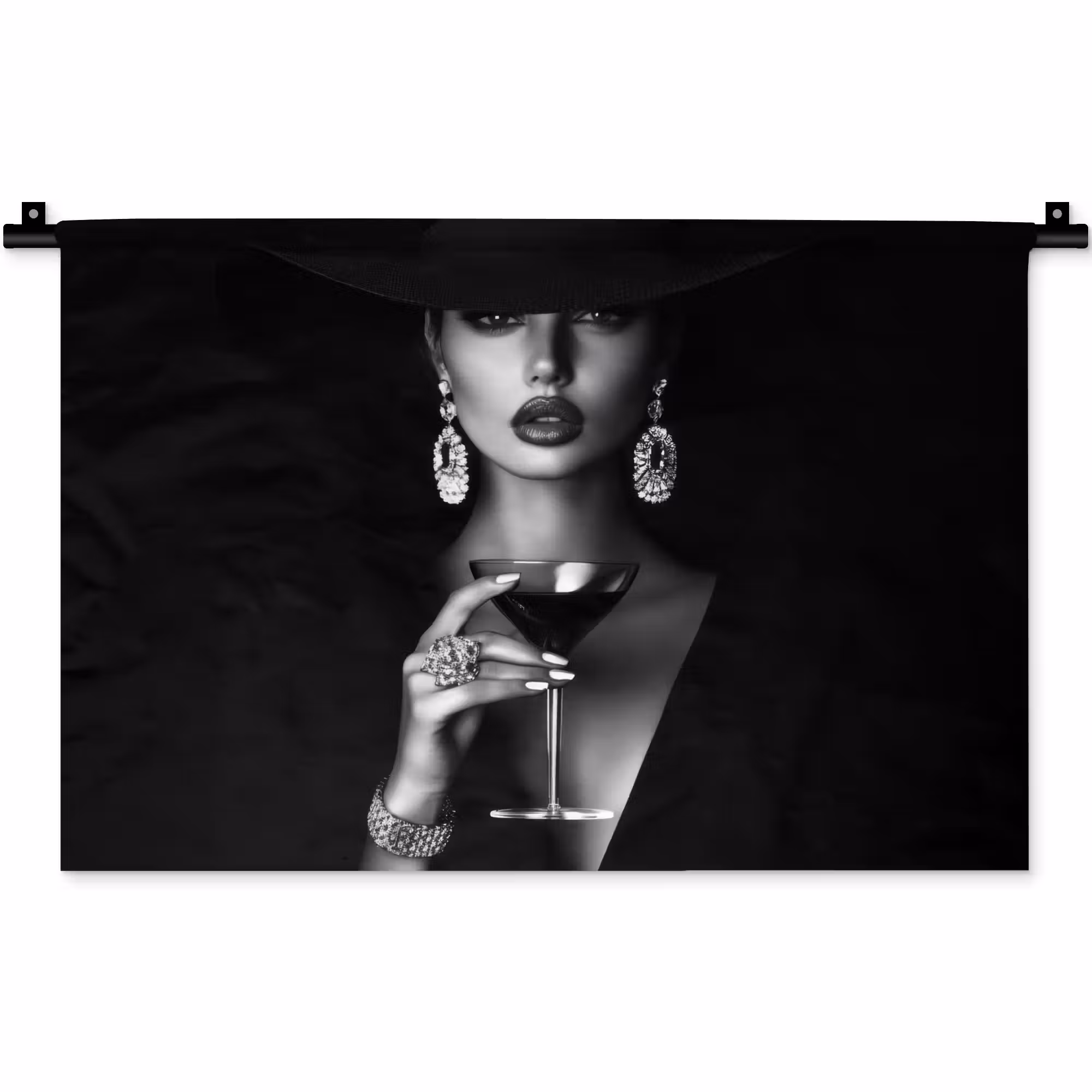 Wandkleed - Vrouw - Cocktail - Chic