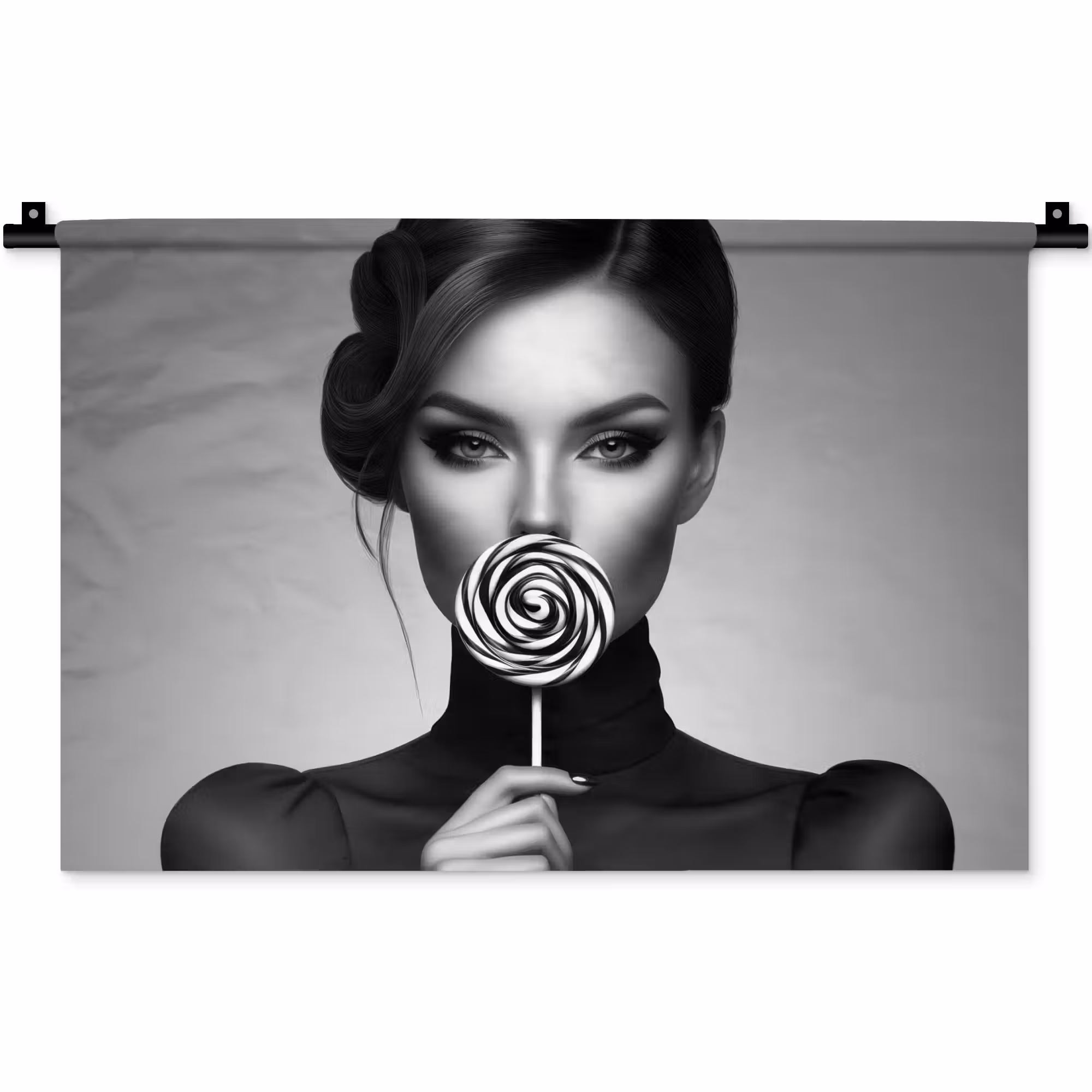 Wandkleed - Vrouw - Lolly - Zwart