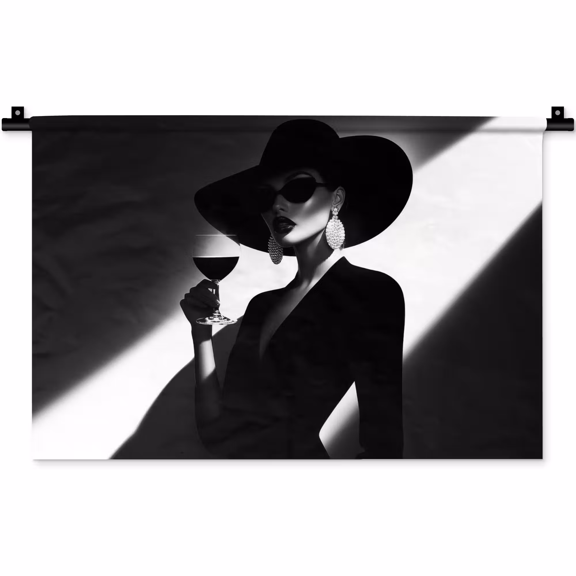 Wandkleed - Vrouw - Wijn - Chic