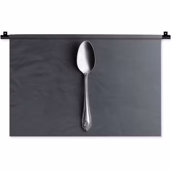 Wandkleed - Zilver - Metaal - Lepel