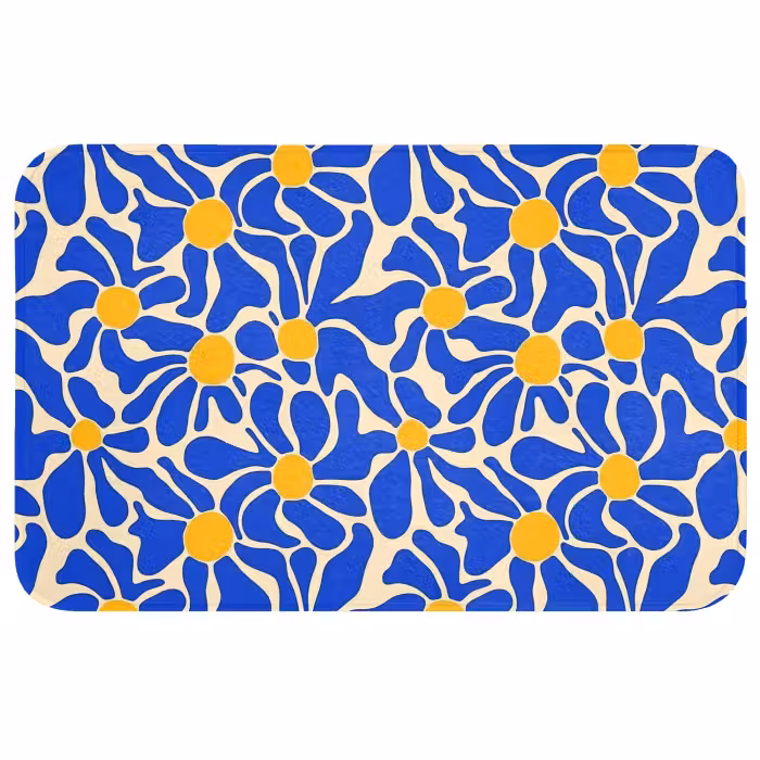Wc Mat - Abstract - Bloem - Blauw