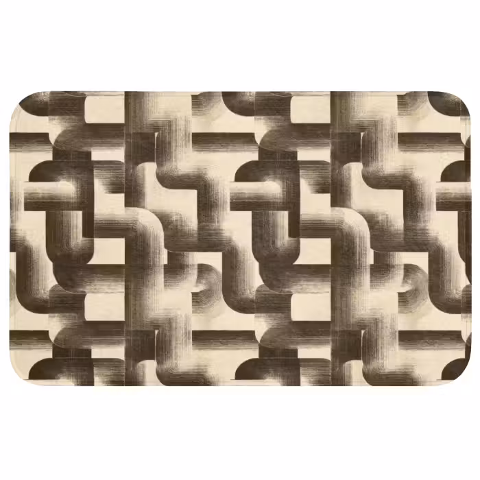 Wc Mat - Abstract - Retro - Zwart