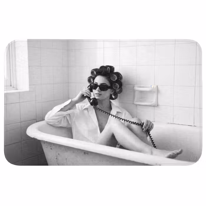 Wc Mat - Bad - Vrouw - Zwart - Wit