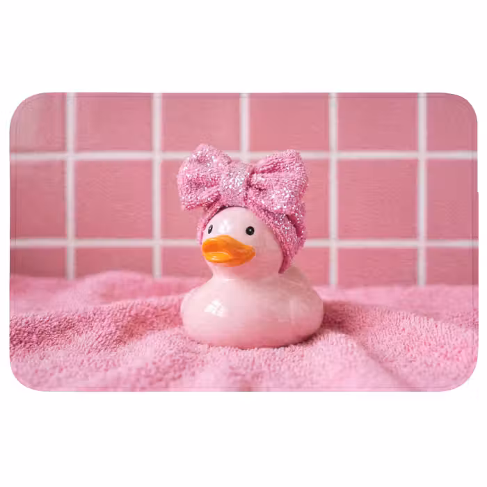 Wc Mat - Badeend -Strik - Roze