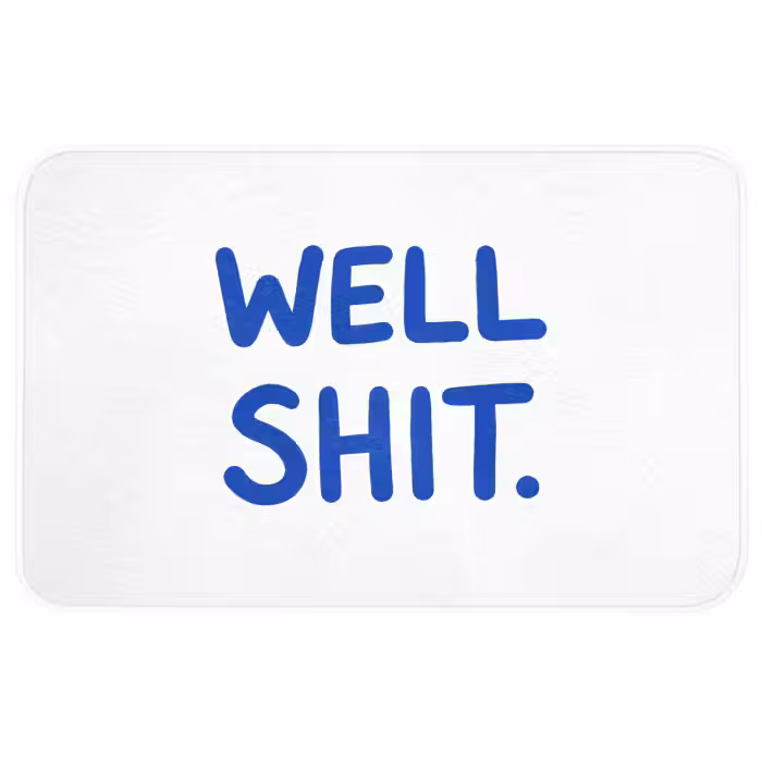Wc Mat - Blauw - Quote - Wit