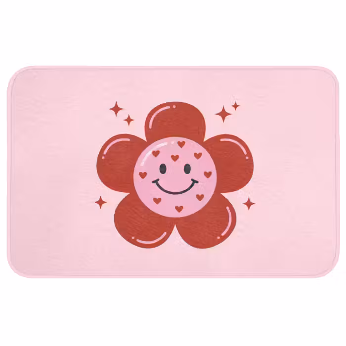 Wc Mat - Bloem - Roze - Hartjes