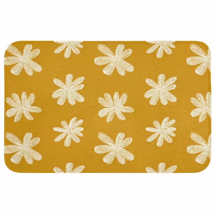 Wc Mat - Bloem - Speels - Okergeel