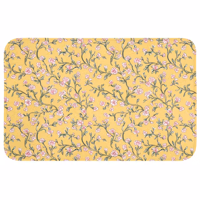 Wc Mat - Bloemen - Motief - Geel
