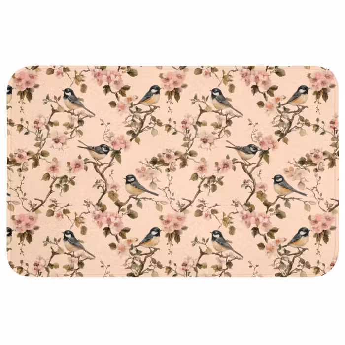 Wc Mat - Bloesem - Koolmees - Roze