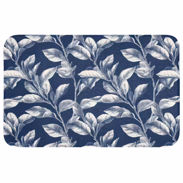 Wc Mat - Botanisch - Patroon - Blauw