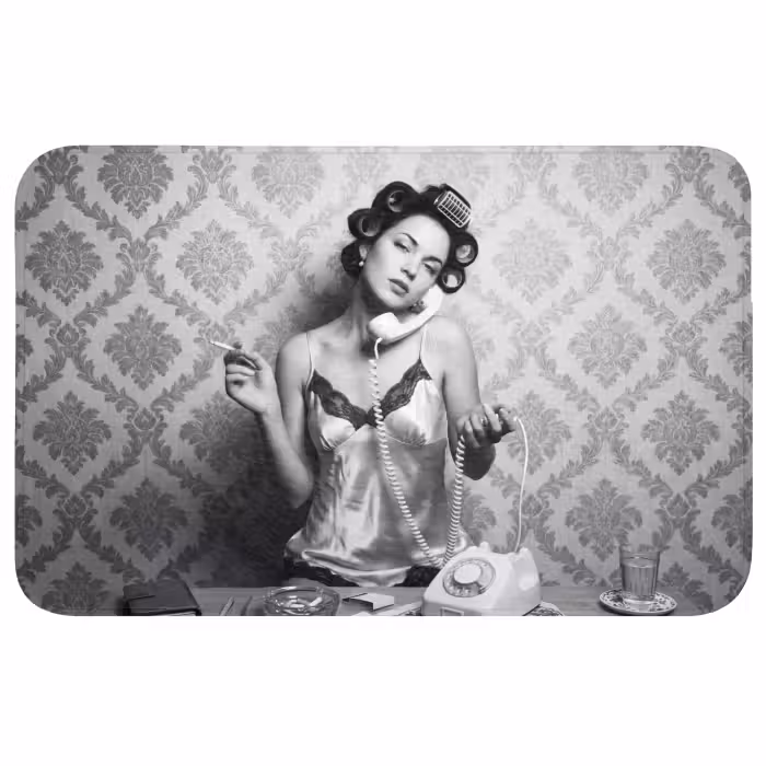 Wc Mat - Chic - Vrouw - Zwart - Wit