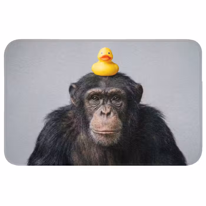 Wc Mat - Chimpansee - Badeend - Grijs