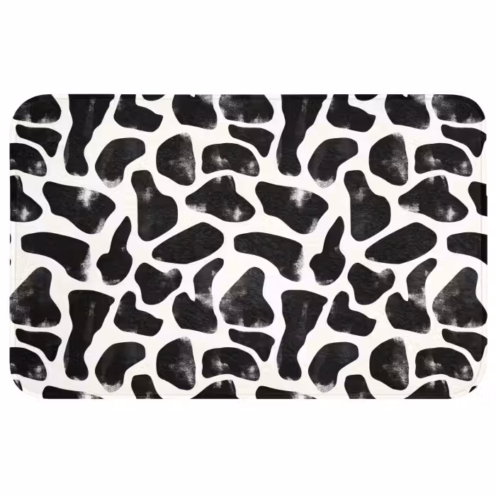 Wc Mat - Dierenpatroon - Vlekken - Zwart - Wit
