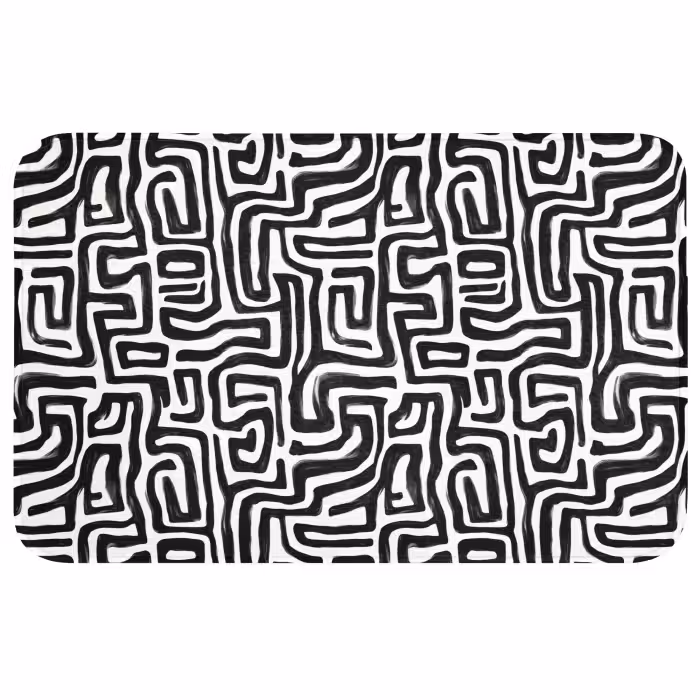 Wc Mat - Grafisch - Lijnen - Zwart - Wit