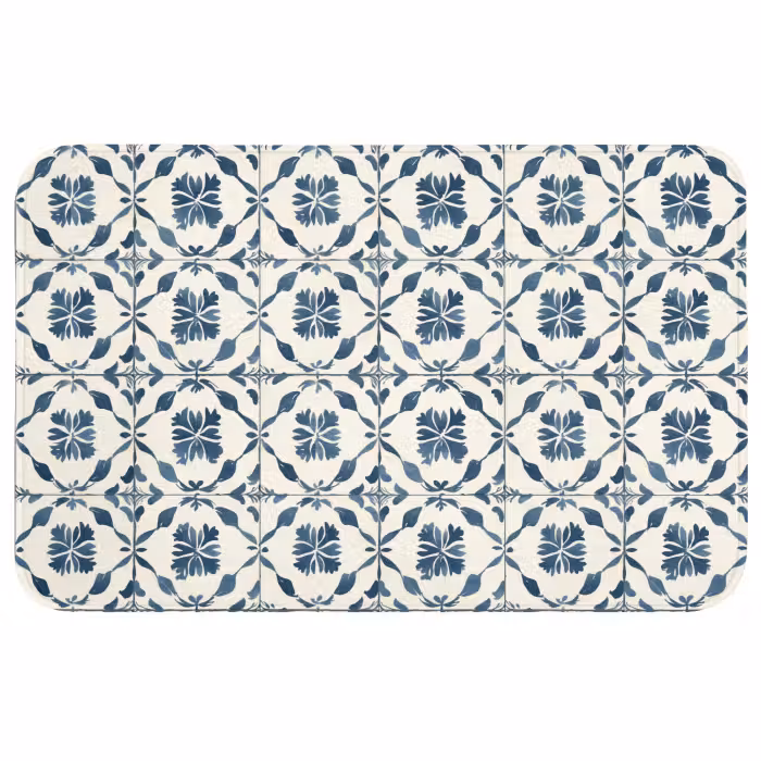 Wc Mat - Grafisch - Tegel - Blauw