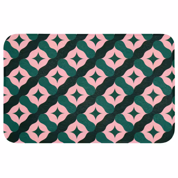 Wc Mat - Groen - Roze - Retro - Sterren