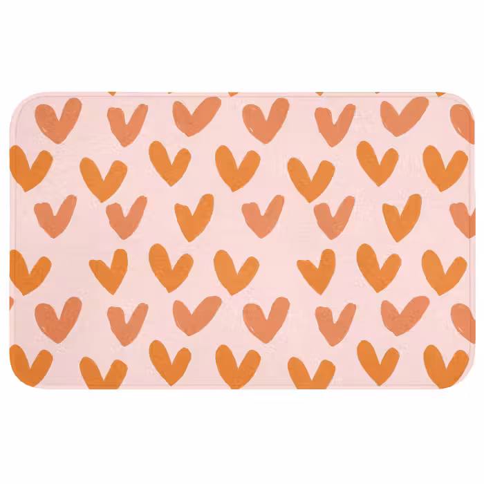 Wc Mat - Hartjes - Getekend - Oranje