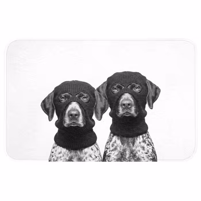 Wc Mat - Honden - Bivakmuts - Zwart - wit