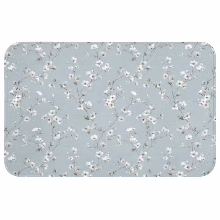 Wc Mat - Klassiek - Bloemen - Blauw