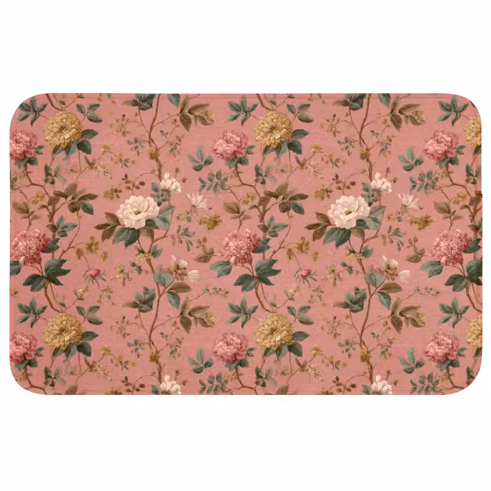 Wc Mat - Klassiek - Botanisch - Roze