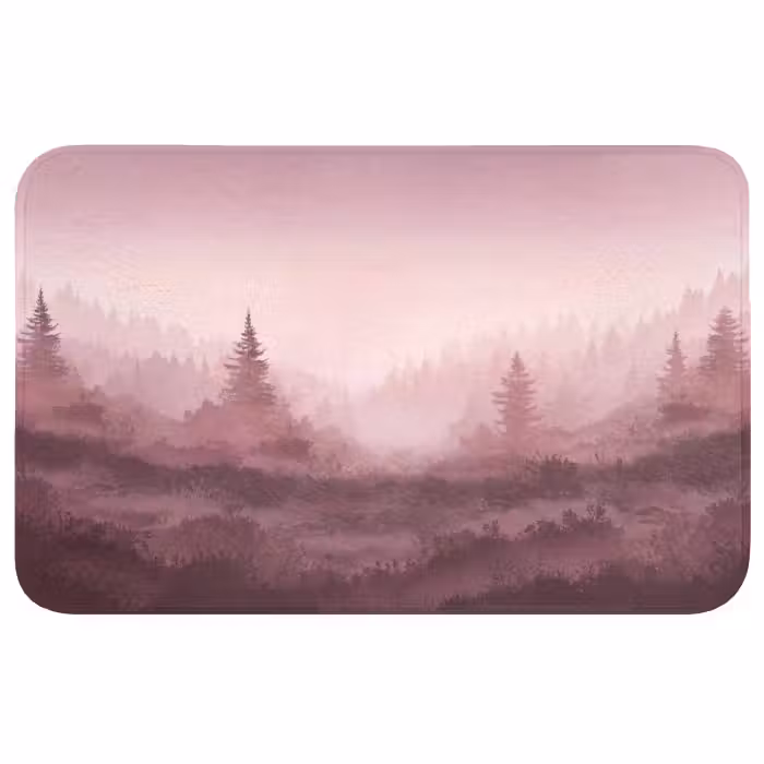 Wc Mat - Landschap - Mistig - Roze