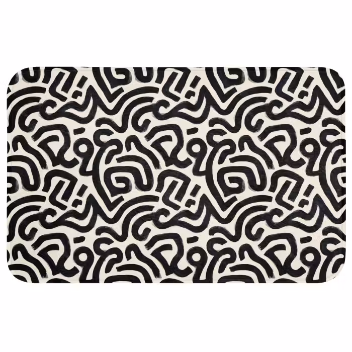 Wc Mat - Modern - Abstract - Zwart