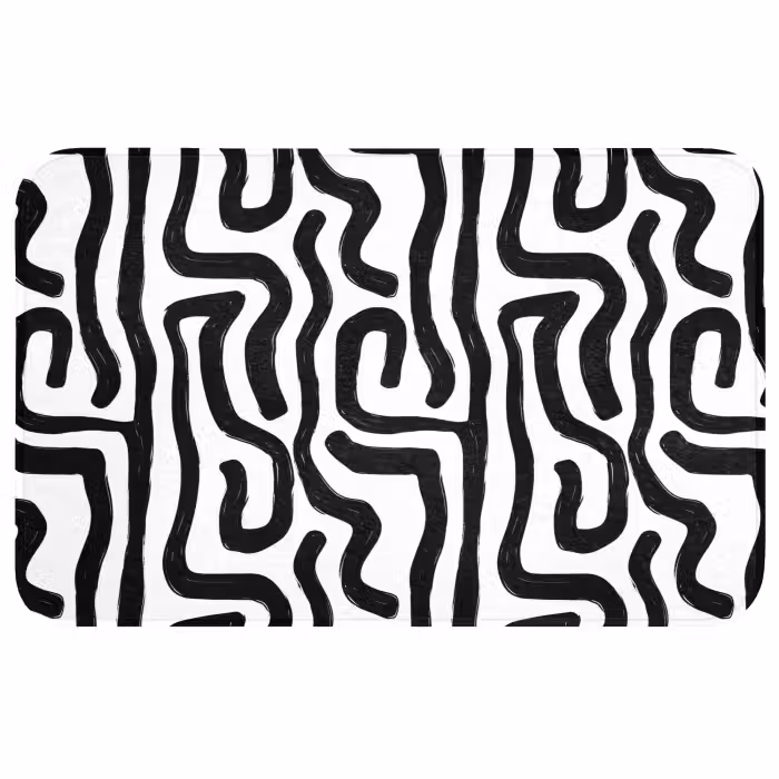 Wc Mat - Modern - Lijnen - Zwart