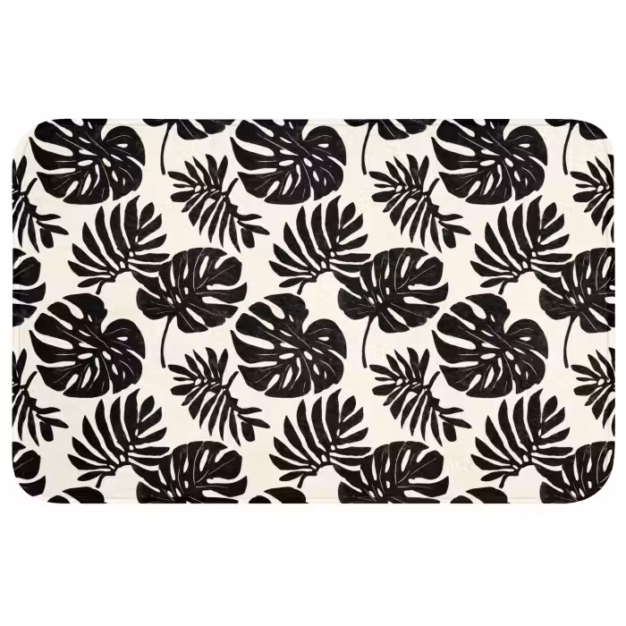 Wc Mat - Modern - Monstera - Zwart