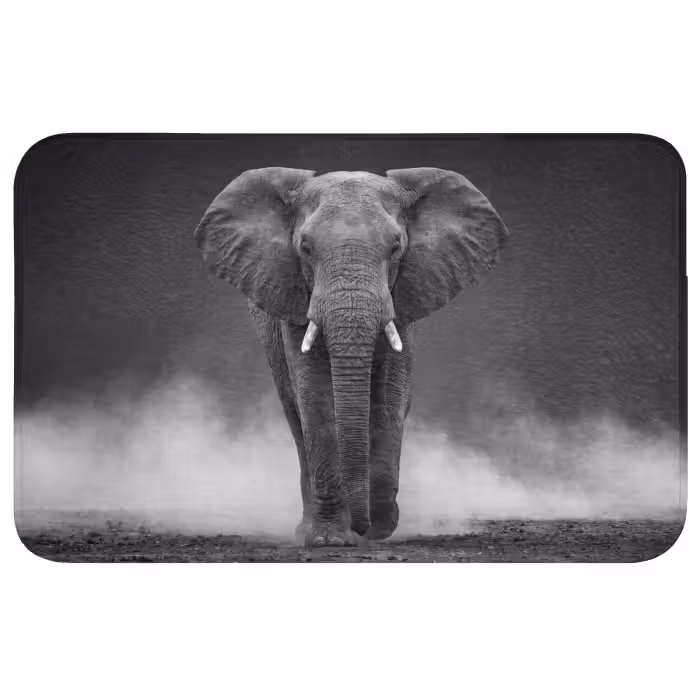 Wc Mat - Olifant - Zwart - Wit - Rook