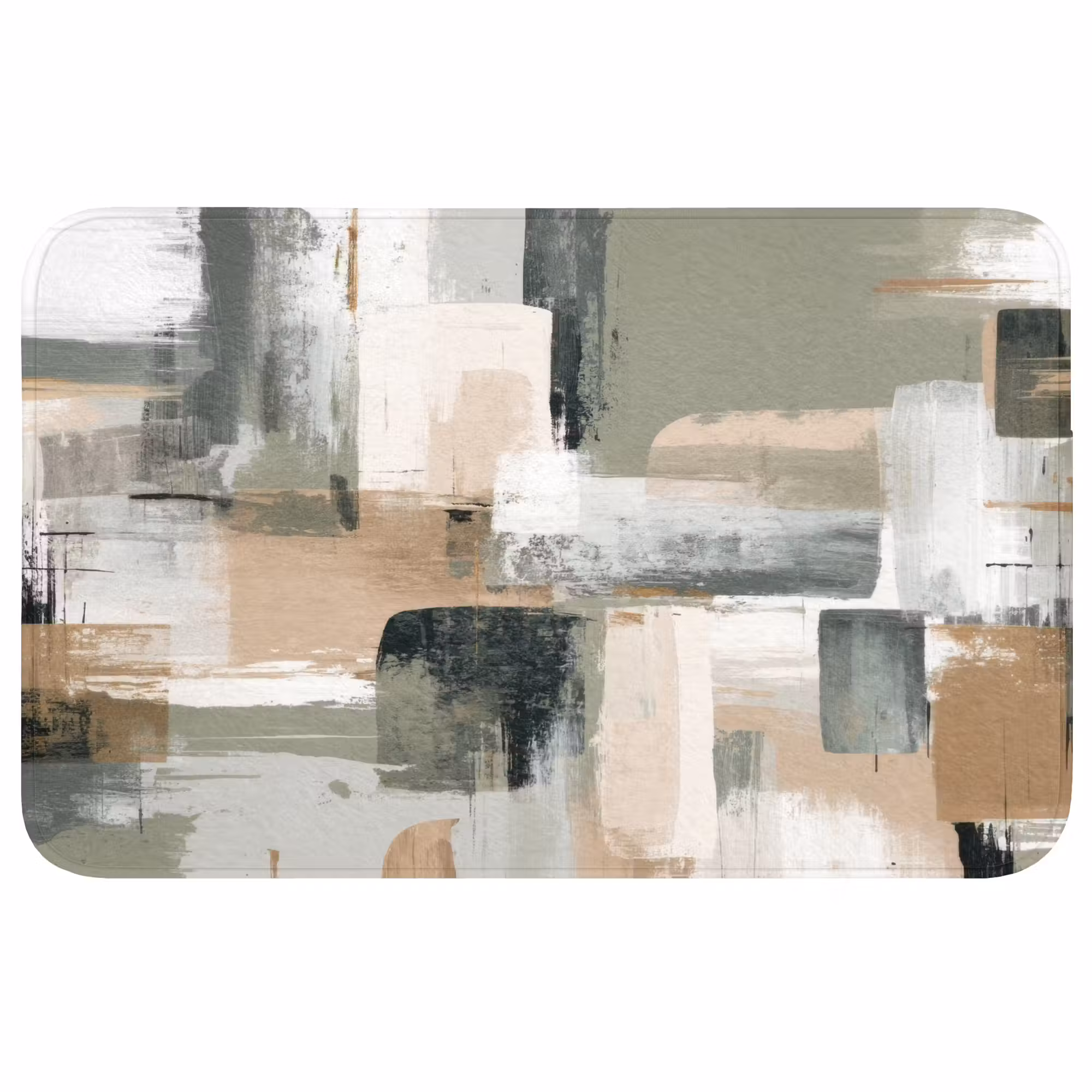 Wc Mat - Penseelstreken - Abstract - Aardetinten
