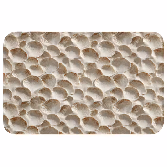 Wc Mat - Schelpen - Waaiervorm - Wit