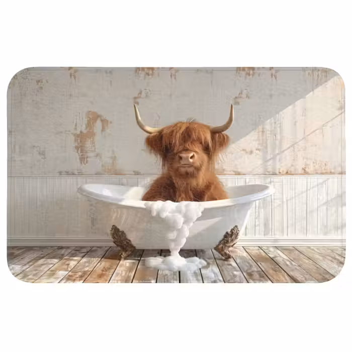 Wc Mat - Schotse hooglander - Badkuip - Vintage - Koe