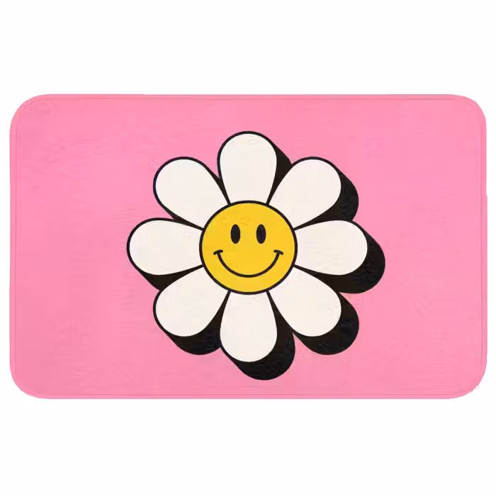 Wc Mat - Smiley - Bloem - Roze