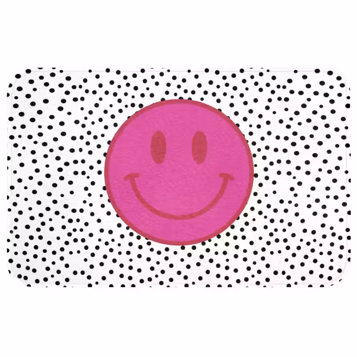 Wc Mat - Smiley - Roze - Stippen