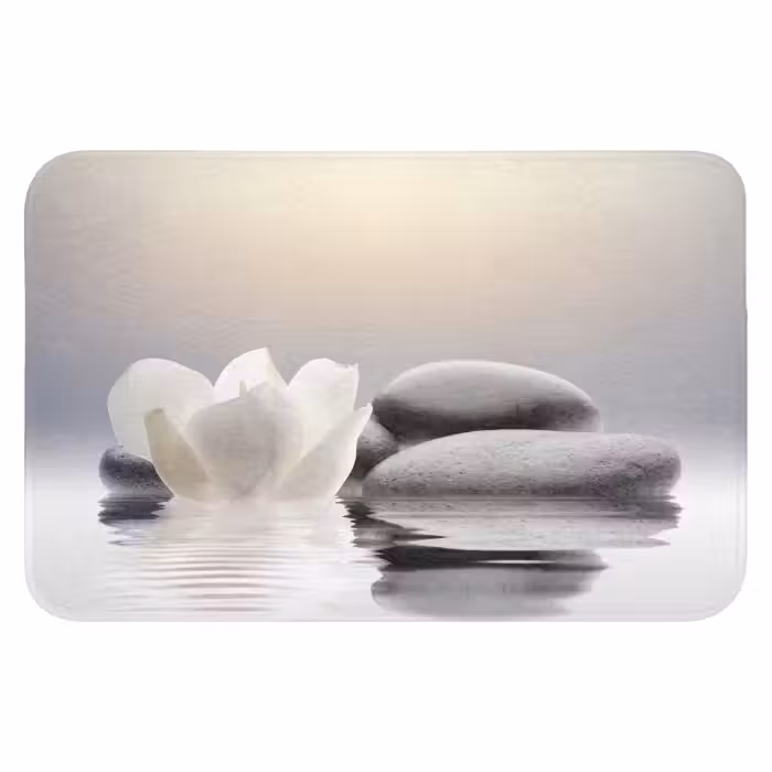Wc Mat - Stenen - Lotus - Wit - Water - Zen