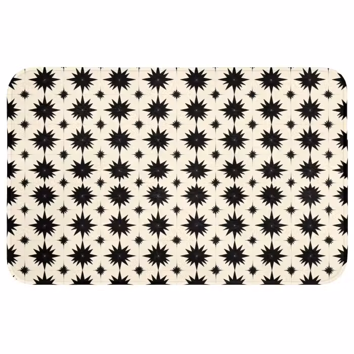 Wc Mat - Stervormen - Geometrisch - Zwart