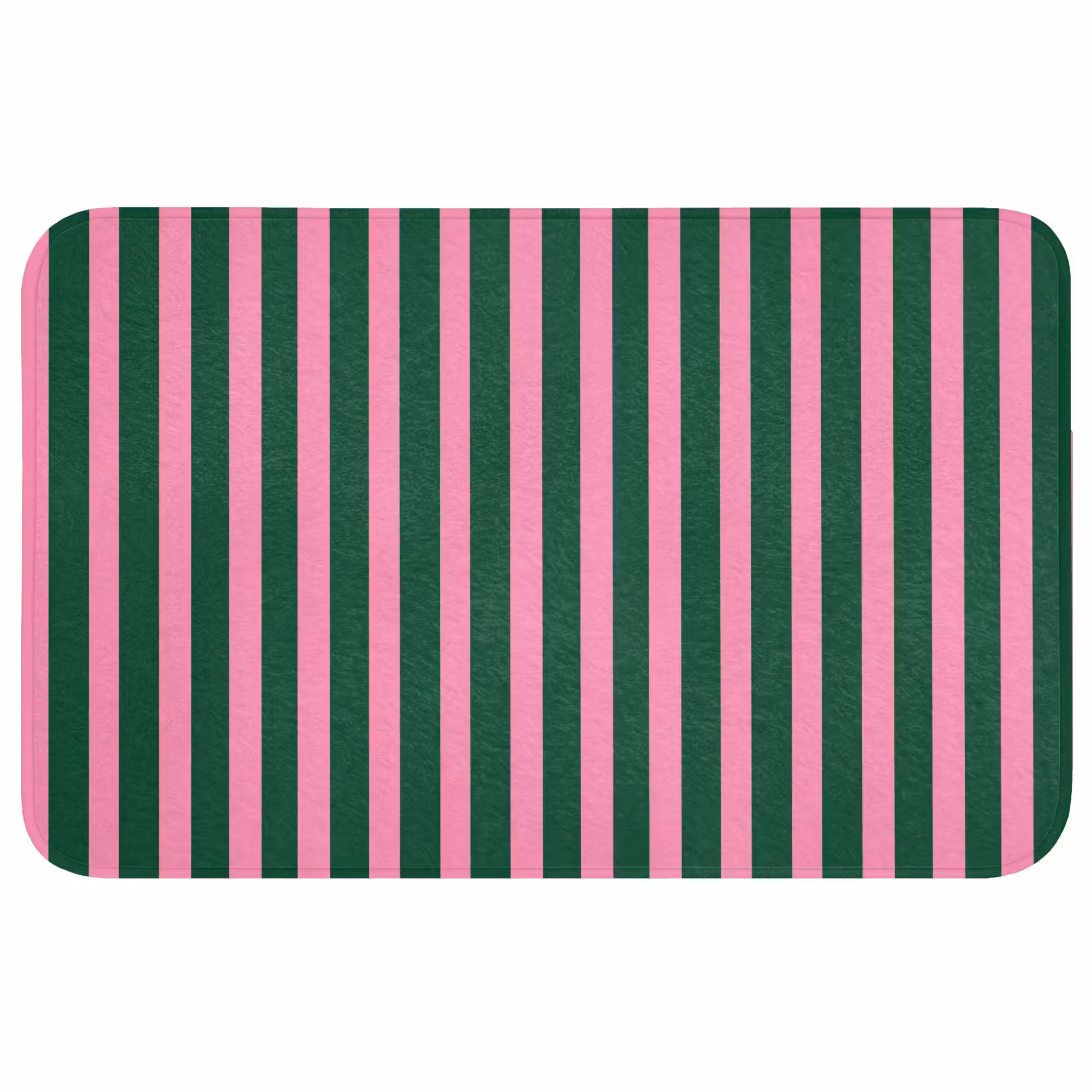 Wc Mat - Verticale strepen - Groen - Roze
