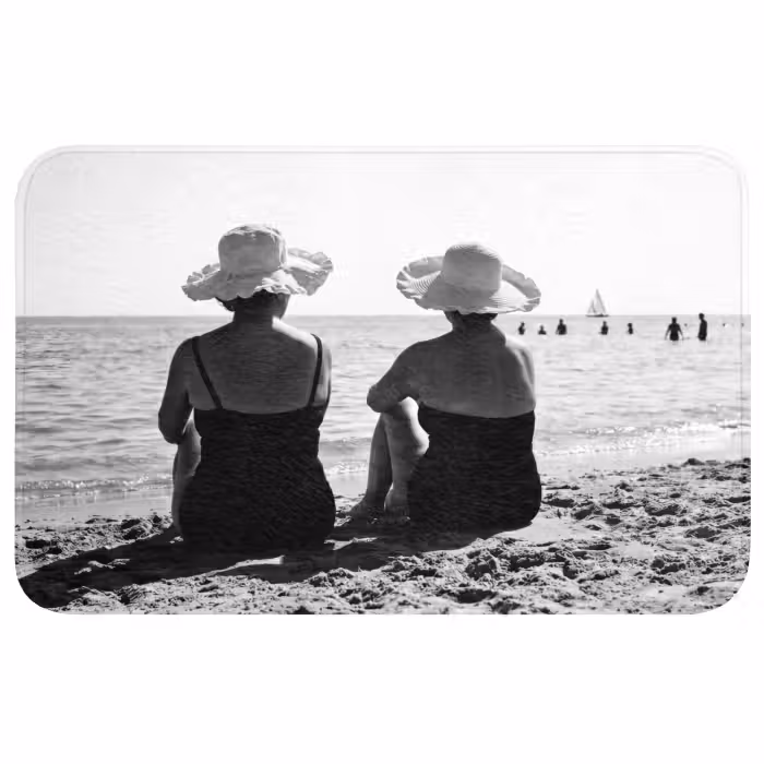 Wc Mat - Frauen - Sonnenhut - Strand - Schwarz - WeiÃ