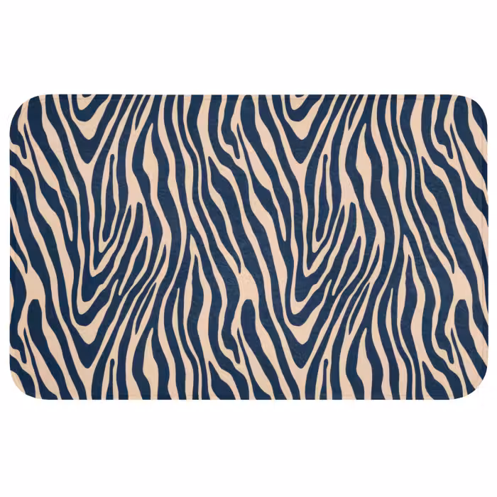 Wc Mat - Zebra - Patroon - Blauw - Beige